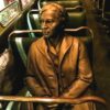 ROSA PARKS: A closer look at myth vs. reality 14 Sculpture of Rosa Parks in bus seat from Memphis Human Rights museum - Beyond the Bus: A Closer Look at Activist Rosa Parks