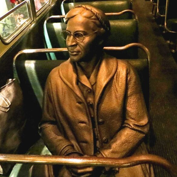 Sculpture of Rosa Parks in bus seat from Memphis Human Rights museum - Beyond the Bus: A Closer Look at Activist Rosa Parks