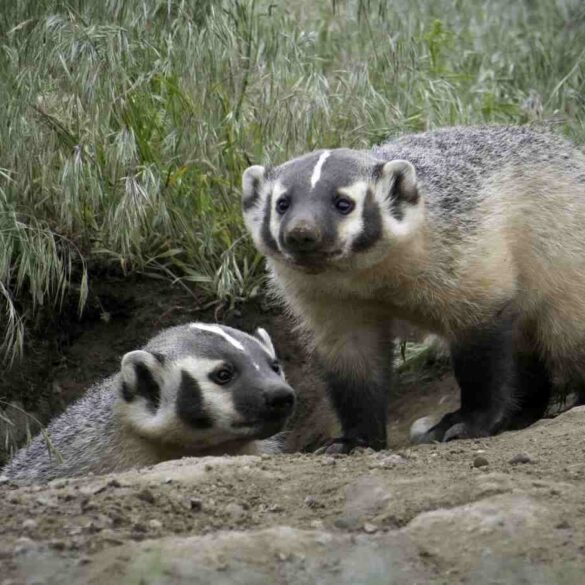 Two badgers at the entrance to their sett - Wild Theatre: Watching the Badger at Night in London