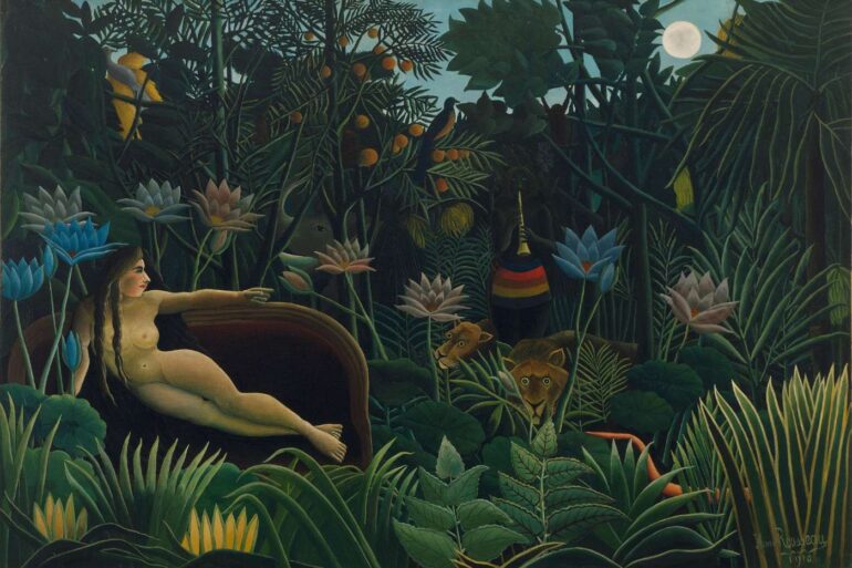 A WEEK OF BEING SCHOOLED BY DREAMS: 3 dreams examined with a Jungian lens 27 Henri Rousseau painting, "The Dream" - Examining My Inner Life: 7 Days of Unforgettable Dreams