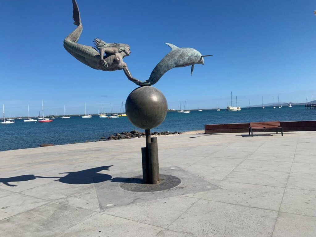 Sculpture along malecon in La Paz - Coffee, Coolness and a Cauduro Art Exhibit in La Paz, Mexico
