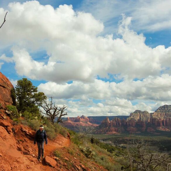 Woman hiking on cliffs in Sedona, Arizona - Ancestral Healing for Adoptees: Try This Walking Meditation
