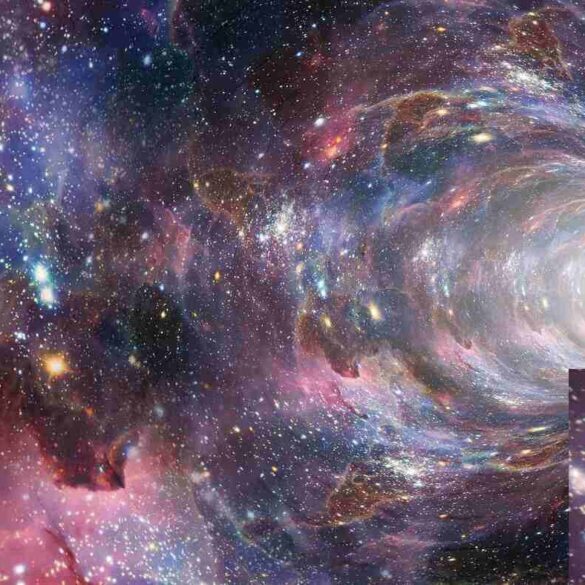Wall paper of a galaxy and a possible wormhole"