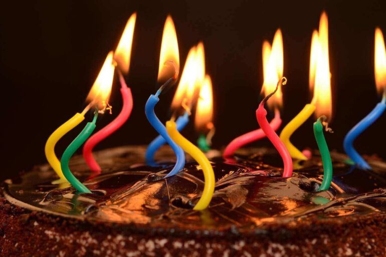 candles on a birthday cake