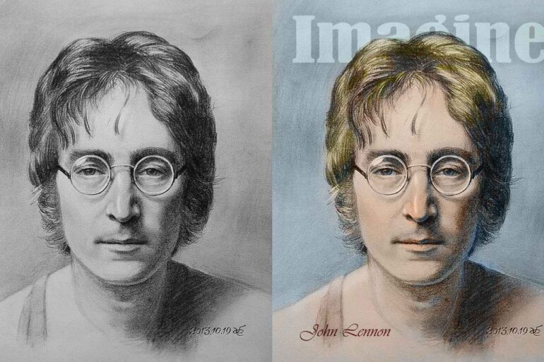 Drawing of John Lennon - Lennon's "Imagine": Can This Popular Tune Unite the World?