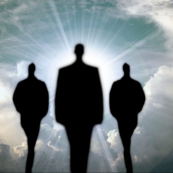 Three shadowy figures walking in clouds - MY CROWD IN THE CLOUD: Talking (and listening) to the dead