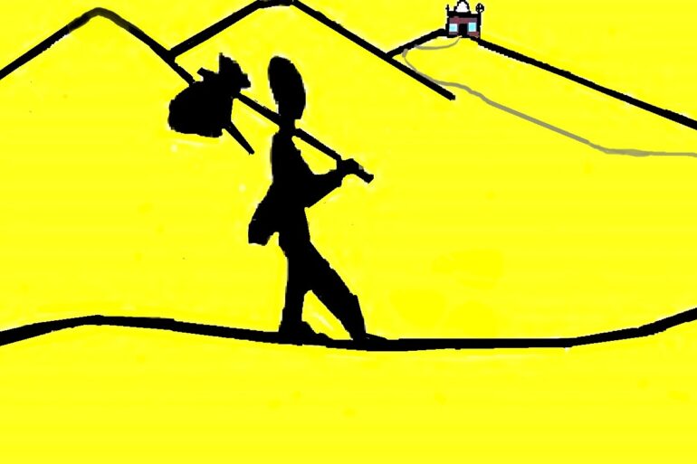 2 SPIRITUAL FABLES: The Pilgrim, Master and Moth 14 Spiritual pilgrim walking path to Sacred Place