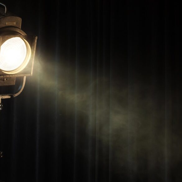 Single spotlight shining onto a stage