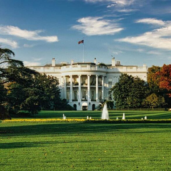 American White House in autumn