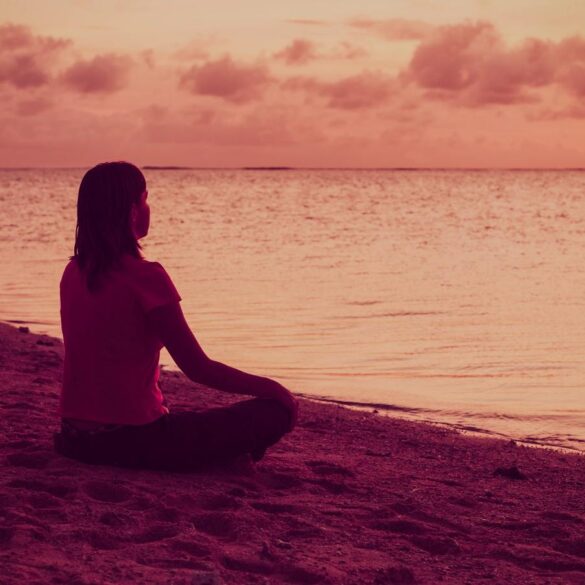 stay mindful meditation beach