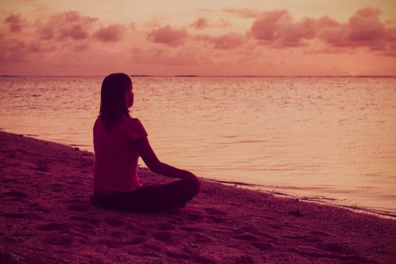 stay mindful meditation beach