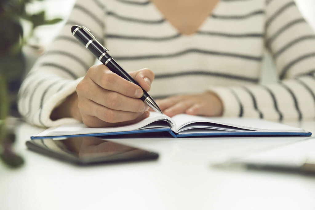 Woman journaling