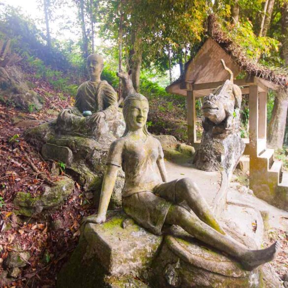 Buddhist statues in garden in Thailand - Koh Samui: A 10-Day Meditation Retreat in a Thai Jungle