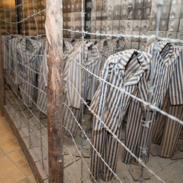 Old uniforms at former Auschwitz prison camp - The Value of Creating Space: Lessons From Auschwitz Survival