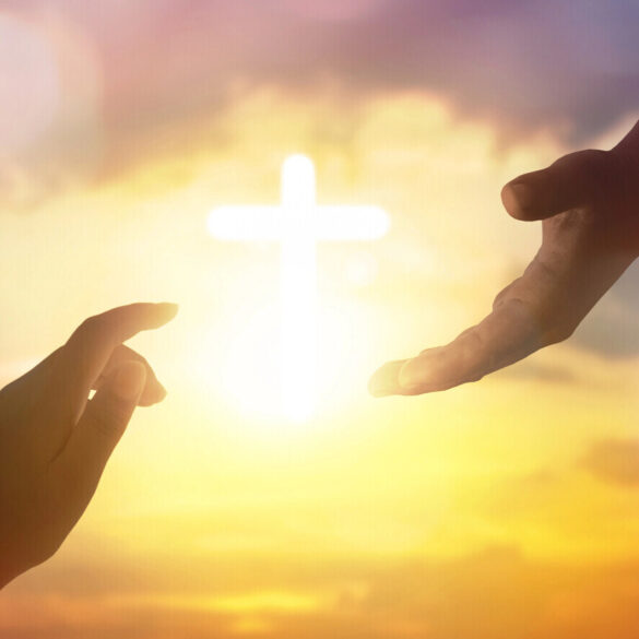 Hand of Jesus or God reaching out to a human to help them - How Faith Can Keep You Going Through Fear and Adversity