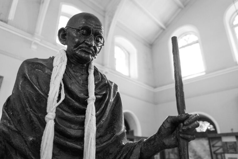 Statue of Mahatma Gandhi from Aga Khan palace in Pune, India - Gandhi’s Radical Insight: How It Can Help Us Today