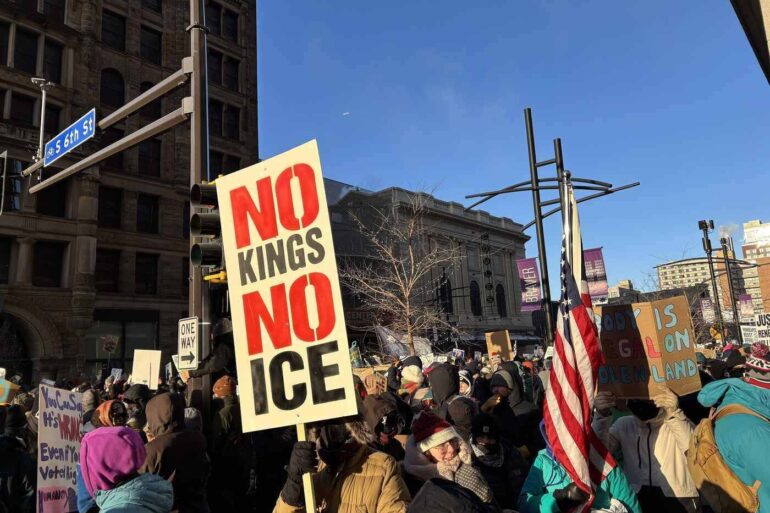 U.S. Citizens protesting ICE immigration officials in Minneapolis in January 2026 - The World Is Coming Apart: But We Can Save Our Human Family