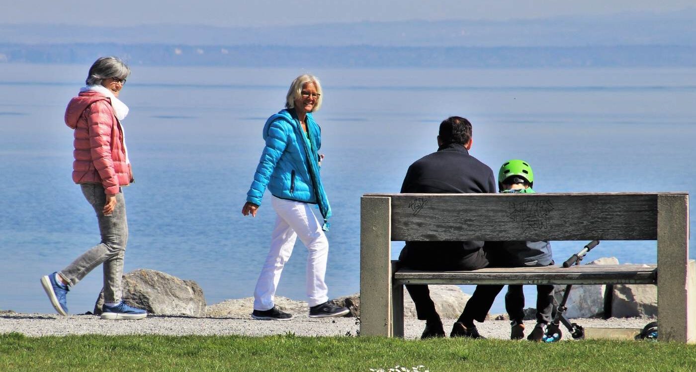 Two senior women, a man and a child spending time outdoors - Get Creative—And More—To Reclaim the Present Moment