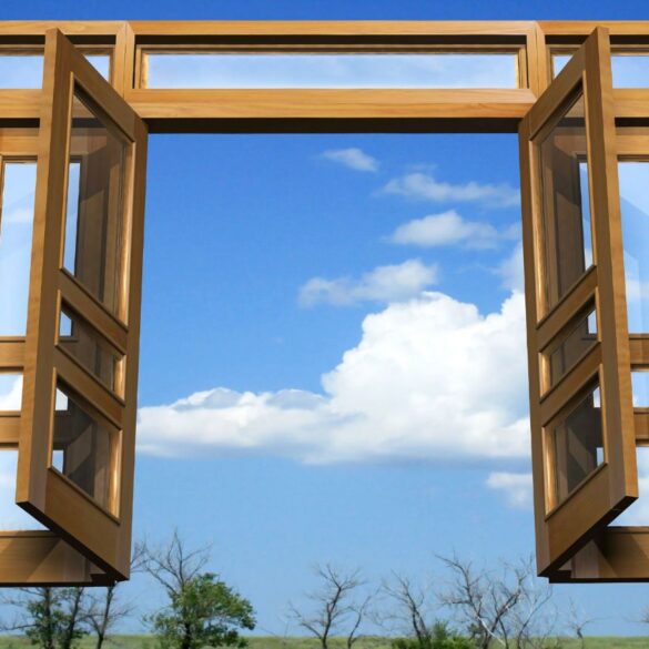 Wooden gates floating in clouds above trees - Energy Gates: 3 Helpful Ways to Control What Passes Through
