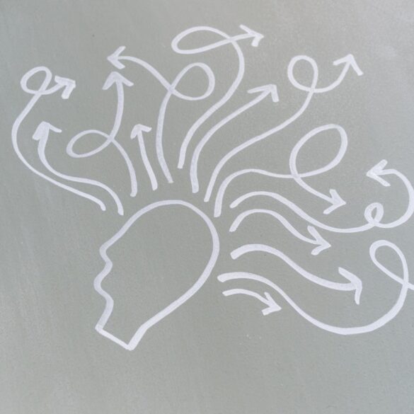 Drawing of human head with arrows pointing from it in different directions - Transform the Way You Imagine Things and Enhance Your Life
