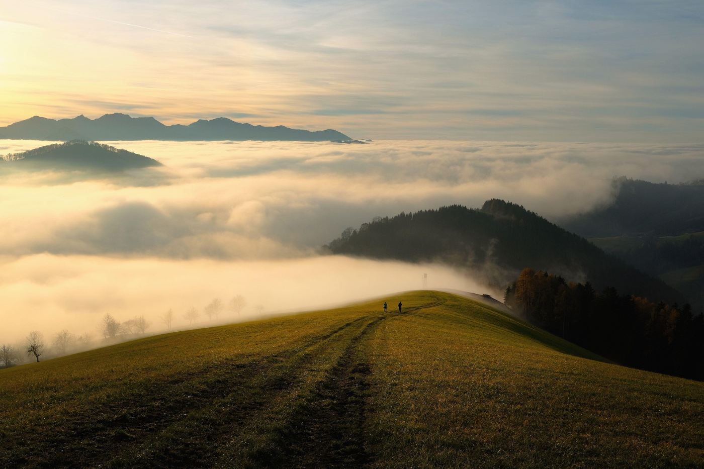 THE RELATIONSHIPS THAT KNEW OUR OLD SELVES: Can they make room for who we've become? 13 Two people seen at a distance walking towards misty mountains - Why I Decided to Stop Making Myself Smaller in Relationships