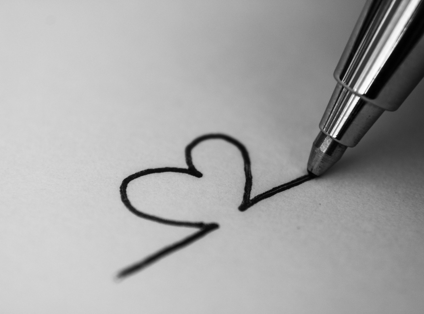 MINDFULNESS AND ART: The quiet power of making one small mark at a time 13 Black pen drawing heart on white paper - Mindfulness and Art: The Value of Small Repetitive Movements