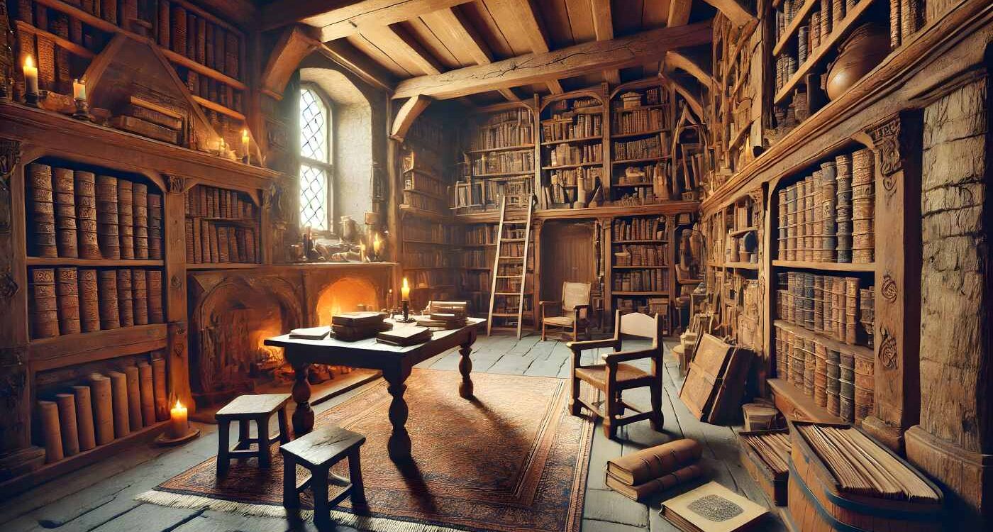 Attic library with old books, fireplace and candles - Managing Your Emotions Effectively While Writing Memoir