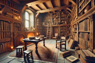 Attic library with old books, fireplace and candles - Managing Your Emotions Effectively While Writing Memoir